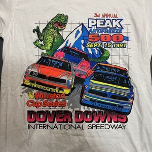 VINTAGE Oneita Power-T‎ NASCAR Dover Downs Winston Cup Series Graphic T Shirt